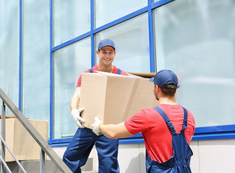 House movers preparing a local move in Notting Hill
