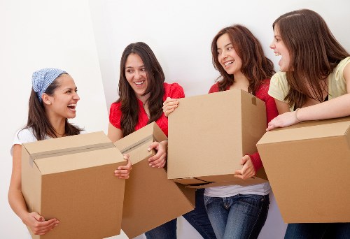 Furniture protection and loading inside a removals van