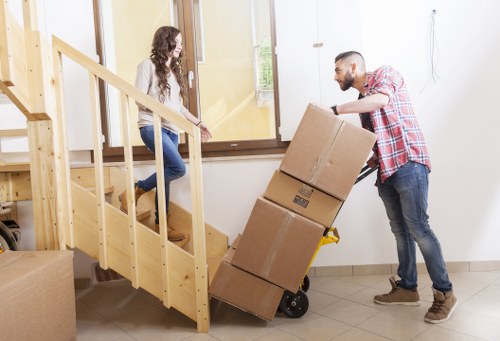 Business relocation items prepared for a commercial move in Notting Hill